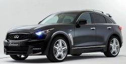 12 799 р. Пороги накладки Lorinser INFINITI FX50 S51 дорестайлинг (2008-2011) (Неокрашенные)  с доставкой в г. Вологда. Увеличить фотографию 2