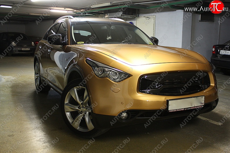 2 099 р. Реснички на фары Custom INFINITI FX50 S51 рестайлинг (2012-2014) (Неокрашенные)  с доставкой в г. Вологда