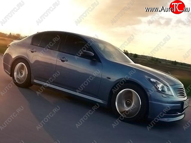 10 599 р. Комплект порогов H Style INFINITI G37 V36 седан рестайлинг (2008-2014) (Неокрашенные)  с доставкой в г. Вологда