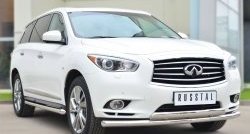 12 999 р. Защита переднего бампера (2 трубыØ75х42 и 63 мм, нержавейка) Russtal INFINITI JX35 (2012-2014)  с доставкой в г. Вологда. Увеличить фотографию 3