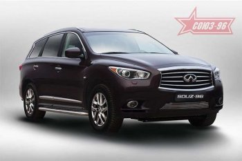 1 709 р. Декоративный элемент воздухозаборника Souz96 нержавеющая сталь INFINITI JX35 (2012-2014) (Хром 10 мм)  с доставкой в г. Вологда. Увеличить фотографию 1