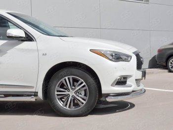 18 349 р. Защита переднего бампера (Ø76 мм, нержавейка) SLITKOFF INFINITI QX60 L50 рестайлинг (2016-2021)  с доставкой в г. Вологда. Увеличить фотографию 2