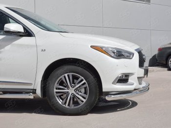 20 999 р. Защита заднего бампера (Ø76 и 42 мм, нержавейка) SLITKOFF INFINITI QX60 L50 рестайлинг (2016-2021)  с доставкой в г. Вологда. Увеличить фотографию 3