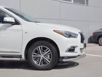 17 649 р. Защита заднего бампера (Ø63 мм, нержавейка) SLITKOFF INFINITI QX60 L50 рестайлинг (2016-2021)  с доставкой в г. Вологда. Увеличить фотографию 3