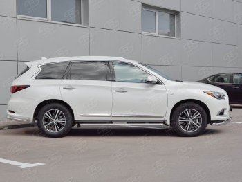 24 649 р. Широкая защита порогов с трубой диаметром 42 мм SLITKOFF v1 INFINITI QX60 L50 рестайлинг (2016-2021)  с доставкой в г. Вологда. Увеличить фотографию 3