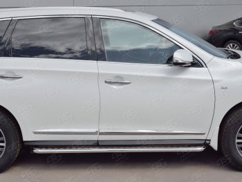 22 999 р. Широкая защита порогов с трубой диаметром 42 мм SLITKOFF v2 INFINITI QX60 L50 рестайлинг (2016-2021)  с доставкой в г. Вологда. Увеличить фотографию 2