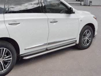 22 999 р. Широкая защита порогов с трубой диаметром 42 мм SLITKOFF v2 INFINITI QX60 L50 рестайлинг (2016-2021)  с доставкой в г. Вологда. Увеличить фотографию 3