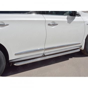 35 549 р. Широкая защита порогов с трубой диаметром 42 мм SLITKOFF v3 INFINITI QX60 L50 рестайлинг (2016-2021)  с доставкой в г. Вологда. Увеличить фотографию 3