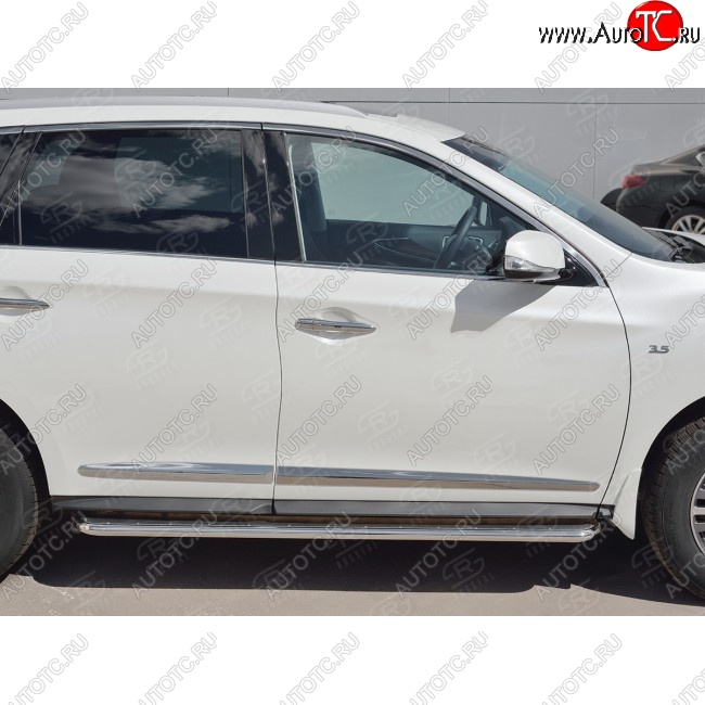 35 549 р. Широкая защита порогов с трубой диаметром 42 мм SLITKOFF v3 INFINITI QX60 L50 рестайлинг (2016-2021)  с доставкой в г. Вологда