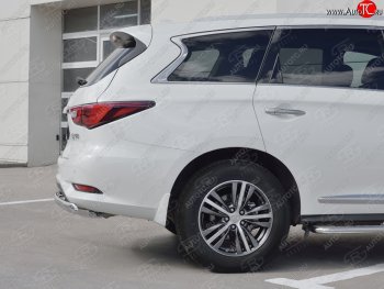 13 999 р. Защита заднего бампера (Ø75x42 мм, нержавейка) Russtal INFINITI QX60 L50 рестайлинг (2016-2021)  с доставкой в г. Вологда. Увеличить фотографию 2