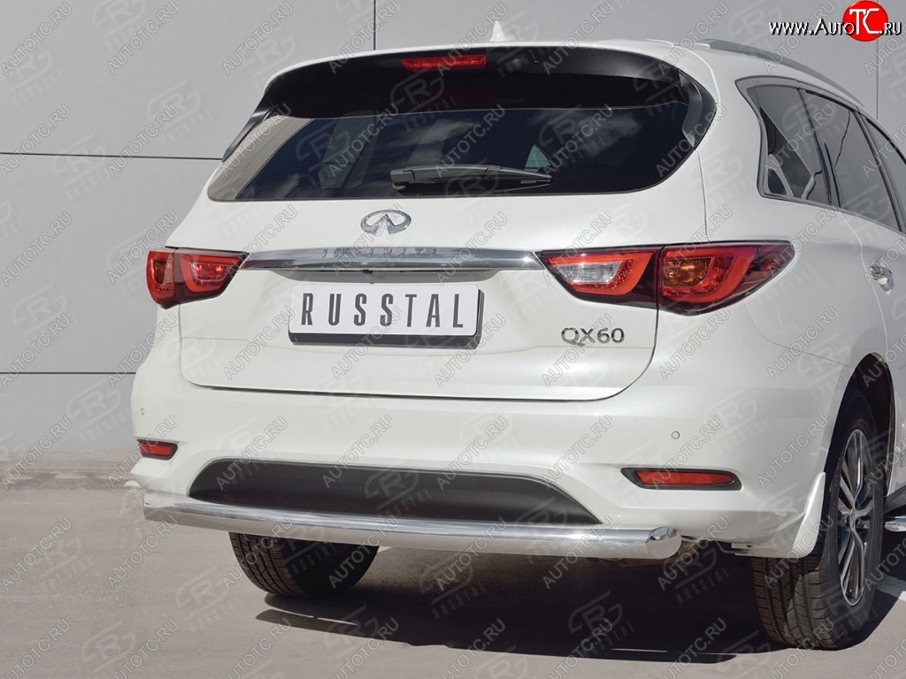 18 349 р. Одинарная защита заднего бампера из трубы диаметром 76 мм SLITKOFF INFINITI QX60 L50 рестайлинг (2016-2021)  с доставкой в г. Вологда