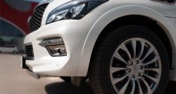 13 999 р. Защита переднего бампера (Ø75х42 мм, нержавейка) Russtal INFINITI QX80 Z62 1-ый рестайлинг (2014-2018)  с доставкой в г. Вологда. Увеличить фотографию 3