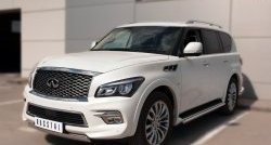 13 999 р. Защита переднего бампера (Ø75х42 мм, нержавейка) Russtal INFINITI QX80 Z62 1-ый рестайлинг (2014-2018)  с доставкой в г. Вологда. Увеличить фотографию 4