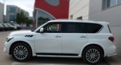 14 999 р. Защита порогов из круглой укороченной трубы диаметром 42 мм SLITKOFF INFINITI QX80 Z62 1-ый рестайлинг (2014-2018)  с доставкой в г. Вологда. Увеличить фотографию 4