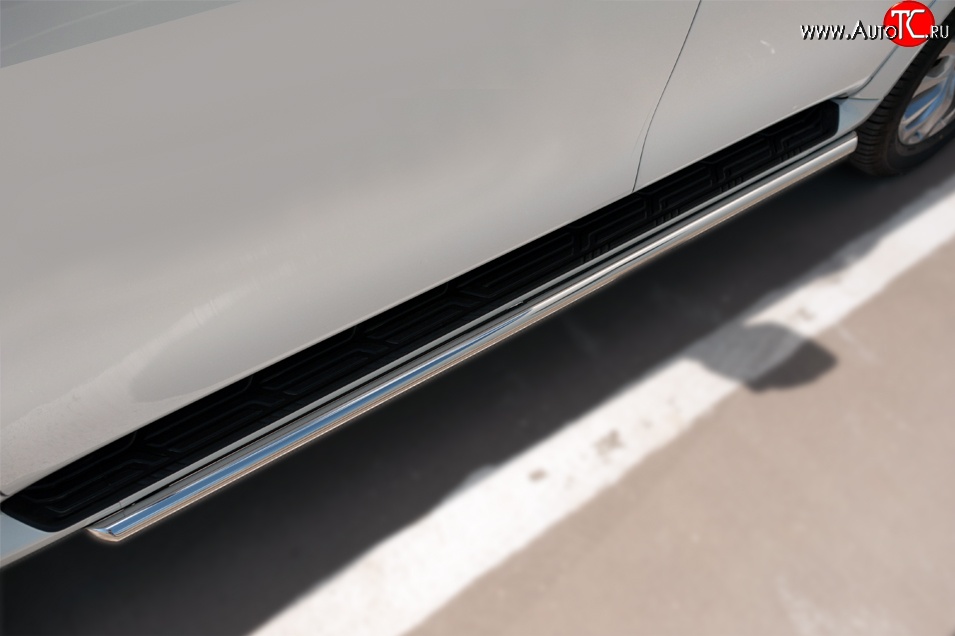 14 999 р. Защита порогов из круглой укороченной трубы диаметром 42 мм SLITKOFF INFINITI QX80 Z62 1-ый рестайлинг (2014-2018)  с доставкой в г. Вологда