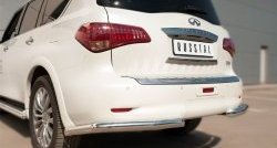 16 849 р. Защита заднего бампера (Ø76 мм уголки, нержавейка) SLITKOFF INFINITI QX80 Z62 1-ый рестайлинг (2014-2018)  с доставкой в г. Вологда. Увеличить фотографию 2