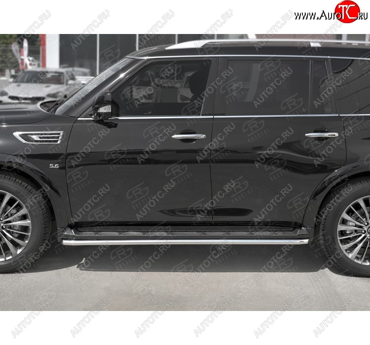 16 549 р. Защита порогов (Ø42 мм, нержавейка) SLITKOFF INFINITI QX80 Z62 2-ой рестайлинг (2018-2024)  с доставкой в г. Вологда