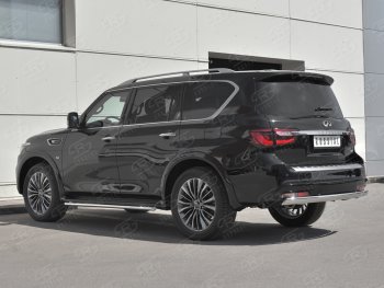 15 499 р. Защита заднего бампера (Ø75х42 мм, нержавейка) Russtal INFINITI QX80 Z62 2-ой рестайлинг (2018-2024)  с доставкой в г. Вологда. Увеличить фотографию 2