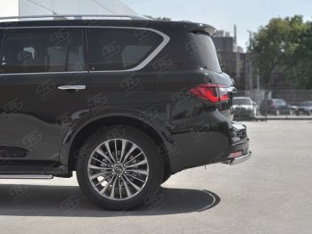 15 499 р. Защита заднего бампера (Ø75х42 мм, нержавейка) Russtal INFINITI QX80 Z62 2-ой рестайлинг (2018-2024)  с доставкой в г. Вологда. Увеличить фотографию 3