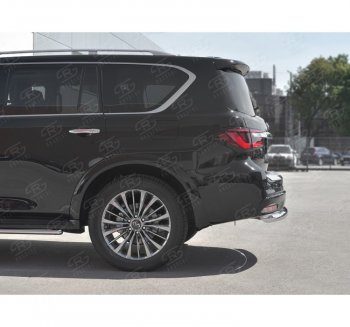 19 999 р. Защита заднего бампера (Ø76 мм, нержавейка) SLITKOFF INFINITI QX80 Z62 2-ой рестайлинг (2018-2024)  с доставкой в г. Вологда. Увеличить фотографию 2
