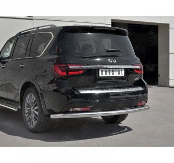 15 749 р. Защита заднего бампера (Ø76 мм, нержавейка) SLITKOFF INFINITI QX80 Z62 2-ой рестайлинг (2018-2024)  с доставкой в г. Вологда. Увеличить фотографию 3