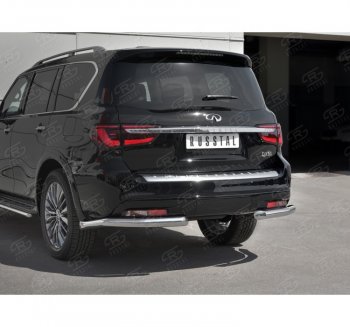 16 849 р. Защита заднего бампера (Ø76 мм уголки, нержавейка) SLITKOFF INFINITI QX80 Z62 2-ой рестайлинг (2018-2024)  с доставкой в г. Вологда. Увеличить фотографию 3