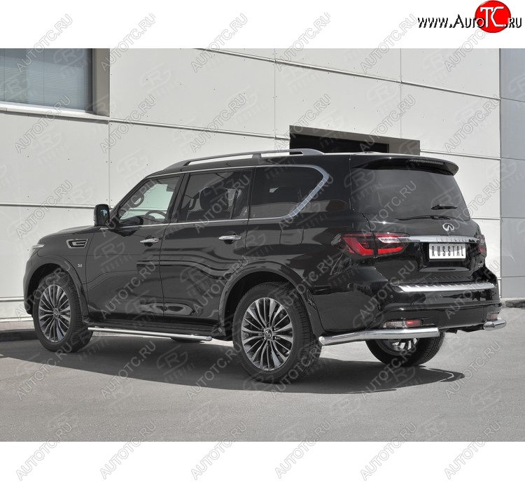 16 849 р. Защита заднего бампера (Ø76 мм уголки, нержавейка) SLITKOFF INFINITI QX80 Z62 2-ой рестайлинг (2018-2024)  с доставкой в г. Вологда