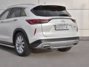 17 349 р. Защита заднего бампера (Ø63 мм, нержавейка) RUSSTAL INFINITI Qx50 J55 (2017-2022)  с доставкой в г. Вологда. Увеличить фотографию 2