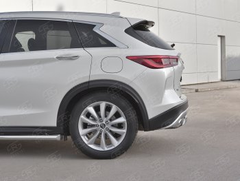 13 899 р. Защита заднего бампера (Ø75x42 мм, нержавейка) Russtal INFINITI Qx50 J55 (2017-2022)  с доставкой в г. Вологда. Увеличить фотографию 3