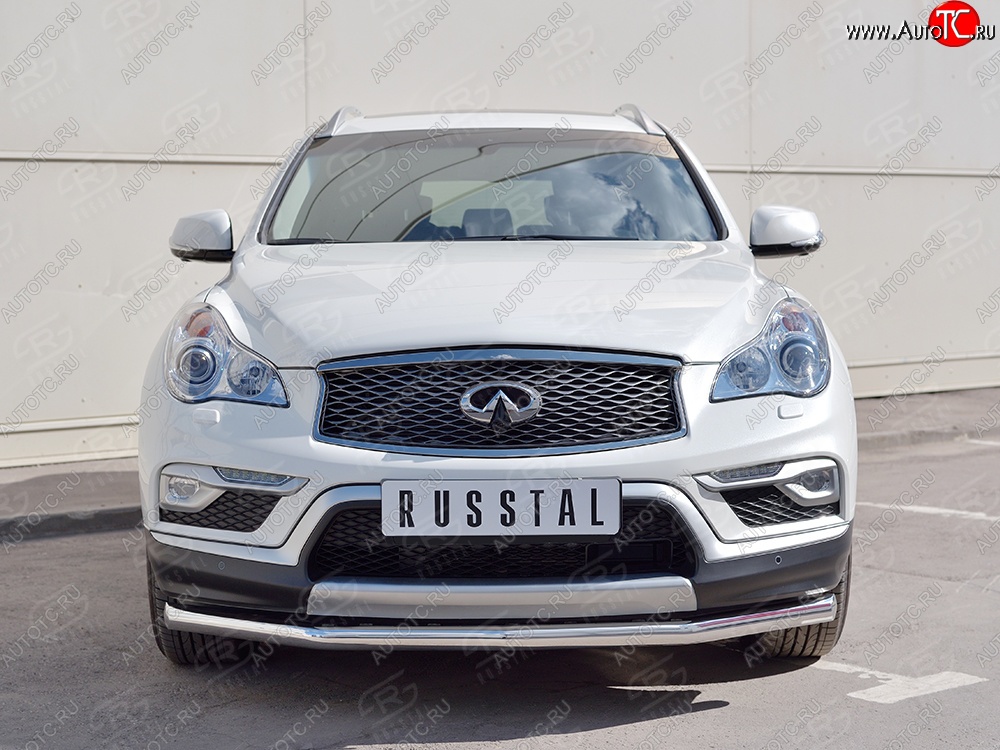 15 599 р. Защита переднего бампера (Ø63 мм, нержавейка) SLITKOFF INFINITI Qx50 J50 дорестайлинг (2013-2016)  с доставкой в г. Вологда