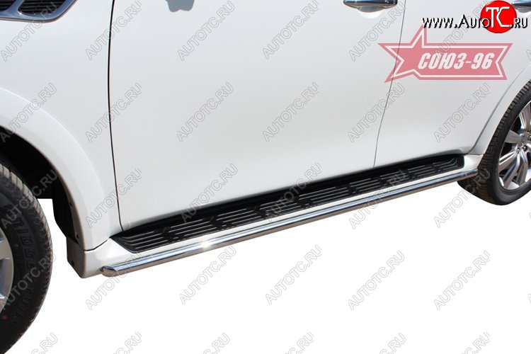 12 959 р. Защита штатных порогов Souz-96 (d42) INFINITI QX56 Z62 (2010-2013)  с доставкой в г. Вологда