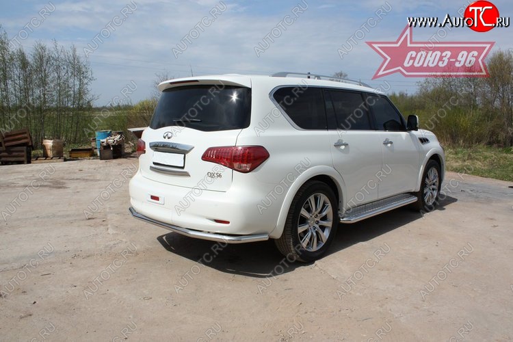 16 739 р. Защита заднего бампера Souz-96 (d60) INFINITI QX56 Z62 (2010-2013)  с доставкой в г. Вологда