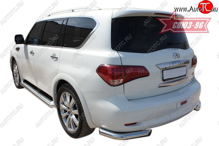 15 929 р. Защита заднего бампера Souz-96 (d76) INFINITI QX56 Z62 (2010-2013)  с доставкой в г. Вологда