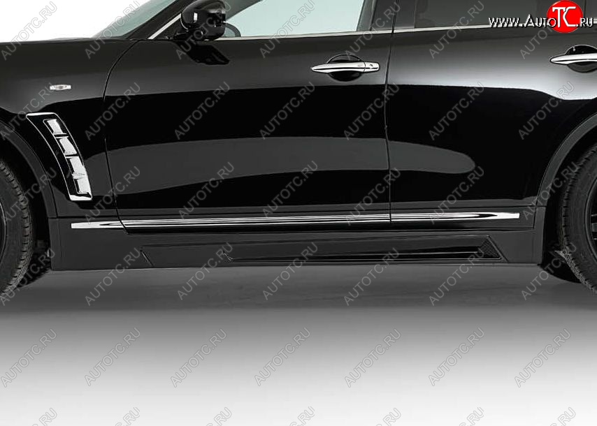 12 799 р. Пороги накладки Lorinser INFINITI QX70 S51 (2013-2020) (Неокрашенные)  с доставкой в г. Вологда
