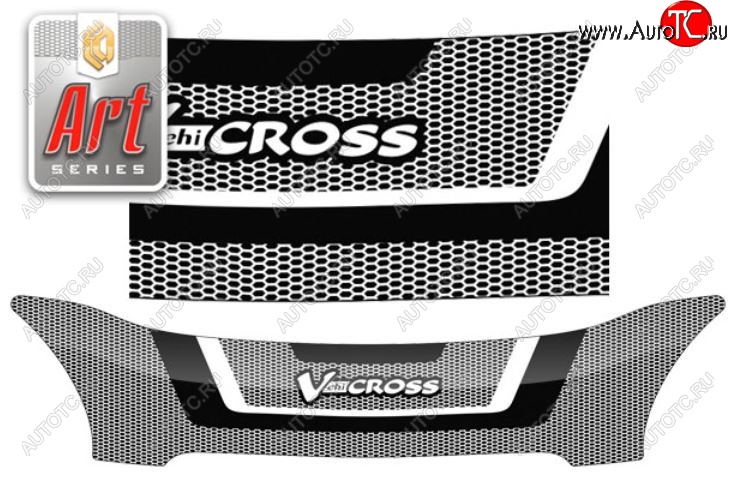 2 399 р. Дефлектор капота CA-Plastiс  Isuzu VehiCross (1997-2001) (Серия Art серебро)  с доставкой в г. Вологда