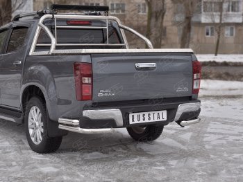 17 999 р. Защита заднего бампера (2 трубы Ø63 мм, нержавейка) Isuzu D-Max RT85,TFR DoubleCab рестайлинг (2015-2021)  с доставкой в г. Вологда. Увеличить фотографию 2