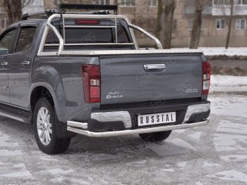 19 349 р. Защита заднего бампера (Ø63/63 мм, нержавейка) SLITKOFF Isuzu D-Max RT85,TFR DoubleCab рестайлинг (2015-2021)  с доставкой в г. Вологда. Увеличить фотографию 2