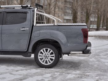 19 349 р. Защита заднего бампера (Ø63/63 мм, нержавейка) SLITKOFF Isuzu D-Max RT85,TFR DoubleCab рестайлинг (2015-2021)  с доставкой в г. Вологда. Увеличить фотографию 3