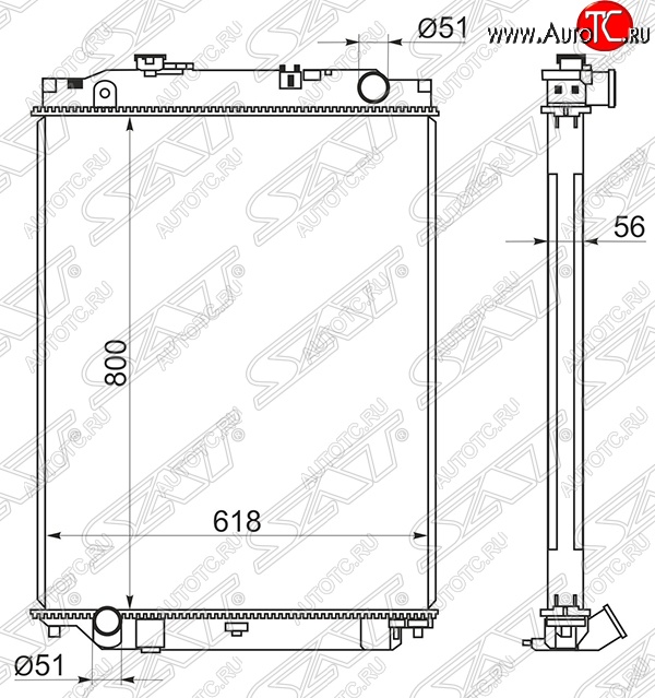 23 549 р. Радиатор двигателя SAT (пластинчатый, МКПП)  Isuzu Elf (NPR75) - Forward  с доставкой в г. Вологда