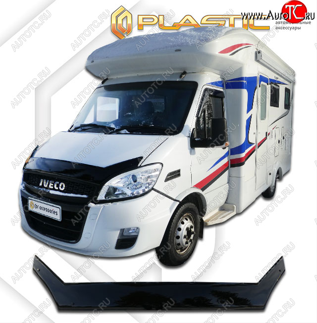 2 899 р. Дефлектор капота exclusive CA-Plastic  Iveco Baudi (2018-2025) автодом (Classic полупрозрачный, без надписи)  с доставкой в г. Вологда