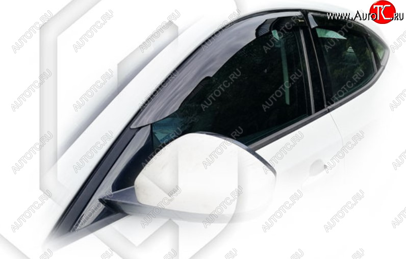 1 999 р. Дефлектора окон CA-Plastic Jaguar E-Pace дорестайлинг (2017-2021) (Classic полупрозрачный, Без хром молдинга)  с доставкой в г. Вологда