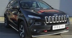 15 999 р. Одинарная защита переднего бампера (Trailhawk 63 мм) SLITKOFF Jeep Cherokee KL дорестайлинг (2014-2017)  с доставкой в г. Вологда. Увеличить фотографию 2