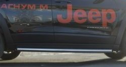 19 999 р. Защита порогов из круглой (Trailhawk, нержавейка 63 мм) SLITKOFF Jeep Cherokee KL дорестайлинг (2014-2017)  с доставкой в г. Вологда. Увеличить фотографию 2