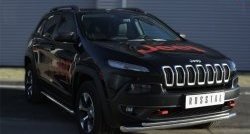 19 999 р. Защита порогов из круглой (Trailhawk, нержавейка 63 мм) SLITKOFF Jeep Cherokee KL дорестайлинг (2014-2017)  с доставкой в г. Вологда. Увеличить фотографию 4