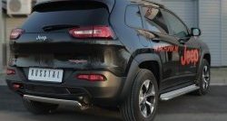 11 549 р. Защита заднего бампера (Trailhawk, Ø75x42 мм, нержавейка) Russtal Jeep Cherokee KL дорестайлинг (2014-2017)  с доставкой в г. Вологда. Увеличить фотографию 2