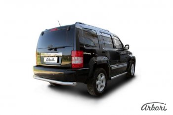 20 699 р. Защита заднего бампера Arbori (нержавейка, 1 труба d76 mm). Jeep Cherokee KJ дорестайлинг (2001-2005)  с доставкой в г. Вологда. Увеличить фотографию 2