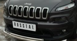 16 999 р. Защита переднего бампера (2 трубыØ63 и 42 мм, нержавейка) SLITKOFF Jeep Cherokee KL дорестайлинг (2014-2017)  с доставкой в г. Вологда. Увеличить фотографию 3