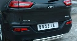 16 499 р. Защита заднего бампера (Ø63 и 42 мм, нержавейка) SLITKOFF Jeep Cherokee KL дорестайлинг (2014-2017)  с доставкой в г. Вологда. Увеличить фотографию 2