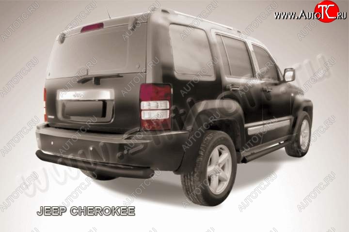 11 399 р. Защита заднего бампера из трубы d76 Slitkoff Jeep Cherokee KL дорестайлинг (2014-2017) (Цвет: серебристый)  с доставкой в г. Вологда