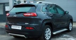 11 599 р. Защита заднего бампера (Ø75x42 мм, нержавейка) Russtal Jeep Cherokee KL дорестайлинг (2014-2017)  с доставкой в г. Вологда. Увеличить фотографию 2